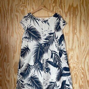 Belambia Tropical Print Shift Dress – Size 1X, Short Sleeve Pockets